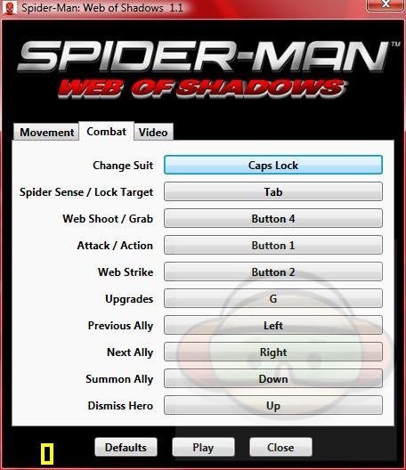 amazing spider man pc controls