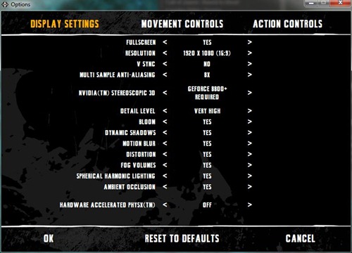 bman arkham asylum settings