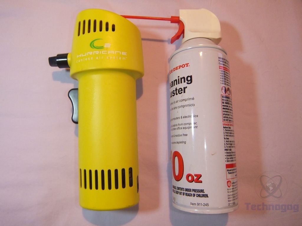 Review Of O2 Hurricane 220 Mph Canless Air Industrial Yellow Rechargeable Duster Technogog 